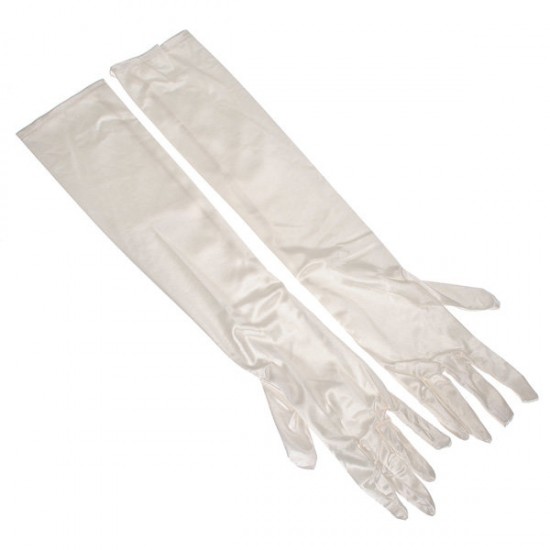 Wedding Bridal Long Satin Elbow Finger Gloves Proms Party Sexy