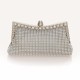 Women Ladies Pearl Crystal Diamante Wedding Prom Party Clutch Handbag Purse Bag