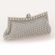 Women Ladies Pearl Crystal Diamante Wedding Prom Party Clutch Handbag Purse Bag