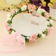 1Pcs Bride Girl Rose Flower Crown Headband Wedding Prom Beach Floral Garland Hairband