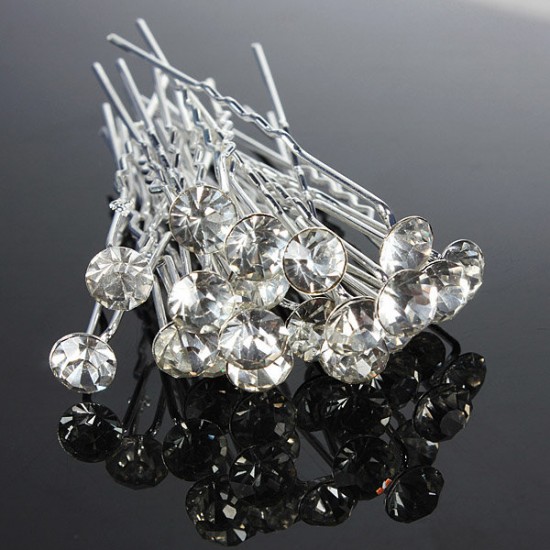 20pcs Bridal Crystal Rhinestone Diamante Clips Hairpin Accessories