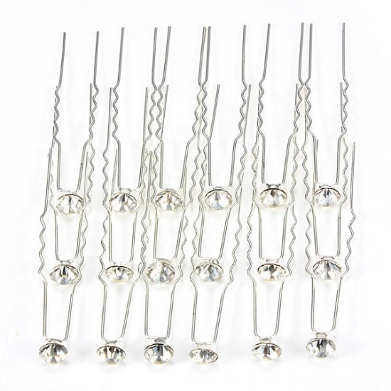 20pcs Bridal Crystal Rhinestone Diamante Clips Hairpin Accessories