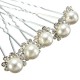 5pcs Wedding Crystal Rhinestone Pearl Flower Hairpins