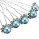 5pcs Wedding Crystal Rhinestone Pearl Flower Hairpins