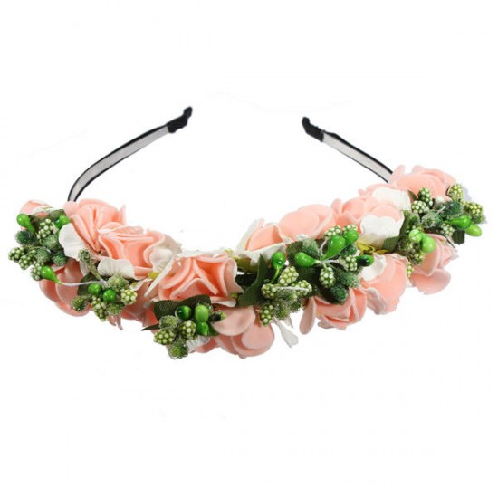 Boho Floral Flower Headbrand Garland Hair Head Band Wedding Hoop