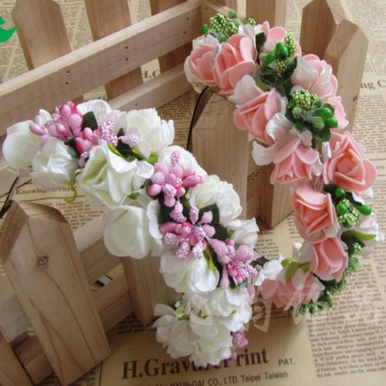 Boho Floral Flower Headbrand Garland Hair Head Band Wedding Hoop