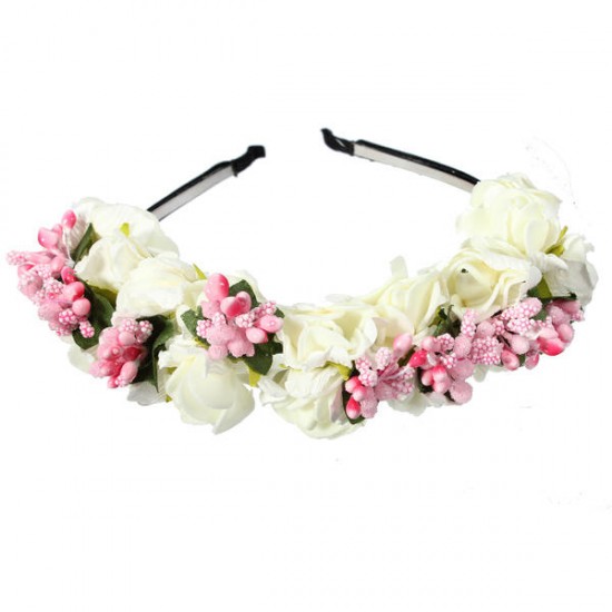 Boho Floral Flower Headbrand Garland Hair Head Band Wedding Hoop