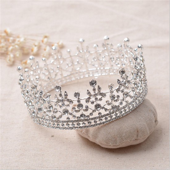 Bride Crystal Rhinestone Crown Wedding Bridal Headbrand Queen Tiara Hair Accessories