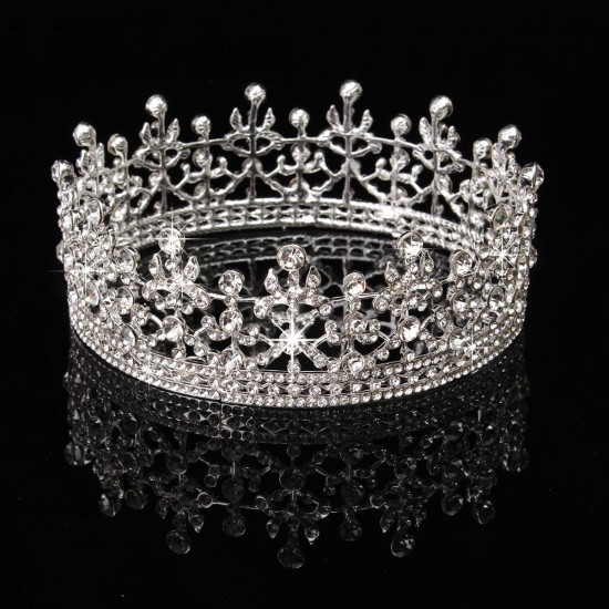 Bride Crystal Rhinestone Crown Wedding Bridal Headbrand Queen Tiara Hair Accessories