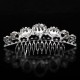 Bride Elegant Pearl Rhinestone Inlay Crown Tiara Hair Comb Wedding Accessories