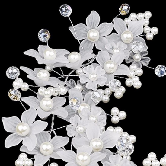 Bride Flower Artificial Pearl Headpiece Bridal Wedding Headbrand Hair Accessories