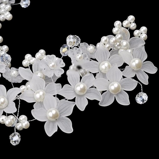 Bride Flower Artificial Pearl Headpiece Bridal Wedding Headbrand Hair Accessories