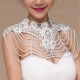 Bride Diamond Pearl Bead Flower Lace Shoulder Chain Bridal Wedding Dress Accessories