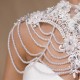 Bride Diamond Pearl Bead Flower Lace Shoulder Chain Bridal Wedding Dress Accessories