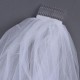 2 Layers Bride  White Ivory Elbow Beaded Edge Pearl Sequins Bridal Wedding Veil With Comb