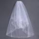 2 Layers Bride  White Ivory Elbow Beaded Edge Pearl Sequins Bridal Wedding Veil With Comb