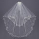 2 Layers Bride  White Ivory Elbow Beaded Edge Pearl Sequins Bridal Wedding Veil With Comb