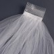 2 Layers Bride Elbow Beaded Edge Pearl White Ivory Bridal Wedding Veil with Comb