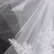 2 Layers Bride White Ivory Flower Embroidery Bridal Veil With Comb