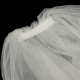 2 Layers Bride White Ivory Wedding Bridal Elbow Hemmed Satin Edge Veil With Comb