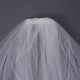 2 Layers Embroidery Lace Pearl Beaded Edge Bridal Wedding Elbow Veil With Comb