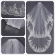 2 Layers Embroidery Lace Pearl Beaded Edge Bridal Wedding Elbow Veil With Comb