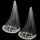 2.7M Bride White Ivory Elegant Cathedral Length Wedding Bridal Veil Comb With Lace Edge