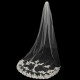 2.7M Bride White Ivory Elegant Cathedral Length Wedding Bridal Veil Comb With Lace Edge