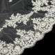 2.7M Bride White Ivory Elegant Cathedral Length Wedding Bridal Veil Comb With Lace Edge