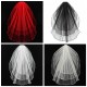 3 Layers Bride Ivory White Wedding Bridal Short Satin Edge Veil With Comb