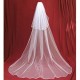 3 Metres Two Layers Long Wedding Veil Comb Soft Tulle Cut Edge Cathedral Bride Accessories