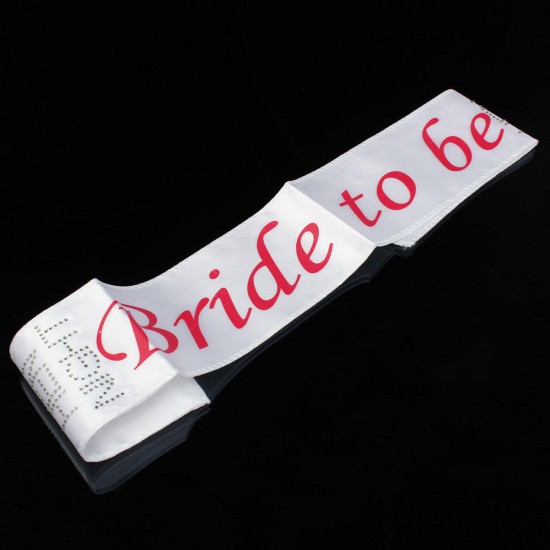 White Bride to Be Garter Sash Veil  Badge Rosette Bachelorette Party Hen Night Wedding Accessories