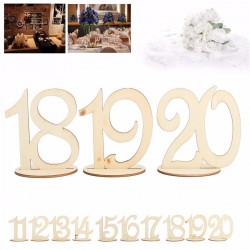 10 Pieces Number 11 to 20 Place Wooden Card Wedding Birthday Party Table Decoration