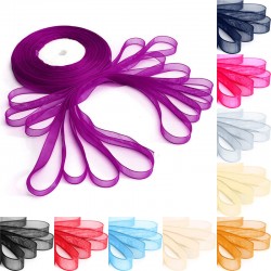 10mm 50Yards Woven Edge Organza Ribbon Wedding Birthday Party Gift Candy Box Decoration