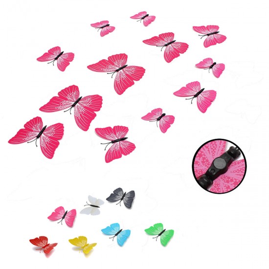 12PCS 3D Butterfly Art Design Decals Wall Stickers Home Decor Room Wedding Party Decorations