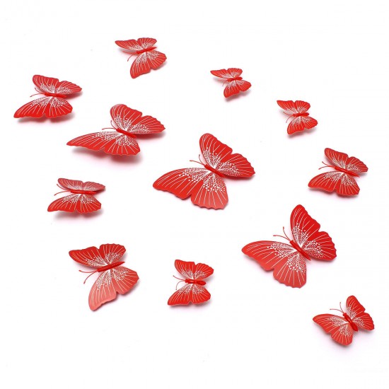 12PCS 3D Butterfly Art Design Decals Wall Stickers Home Decor Room Wedding Party Decorations