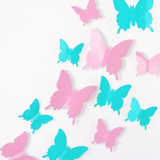 12Pcs DIY Stylish 3D Butterfly Art Wall Sticker Decals Home Room Wedding Party Decorations