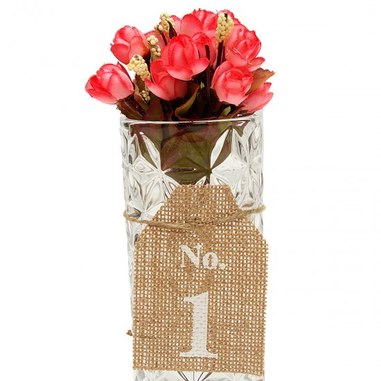 1-10 Hessian Jute Burlap Banner Table Signs Wedding Table Numbers Decoration