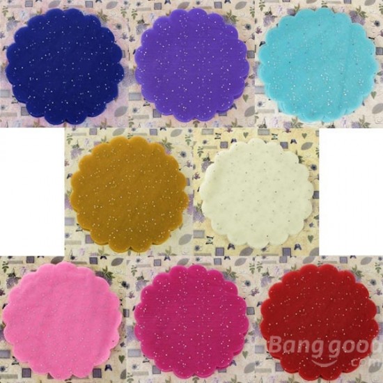 100PCS Candy Color Glitter Tulle Round Circles Wedding Gift Wrap DIY