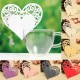 10Pcs Heart Wedding Name Place Cards  Wine Glass Laser Cut Pearlescent Card Party Accessories