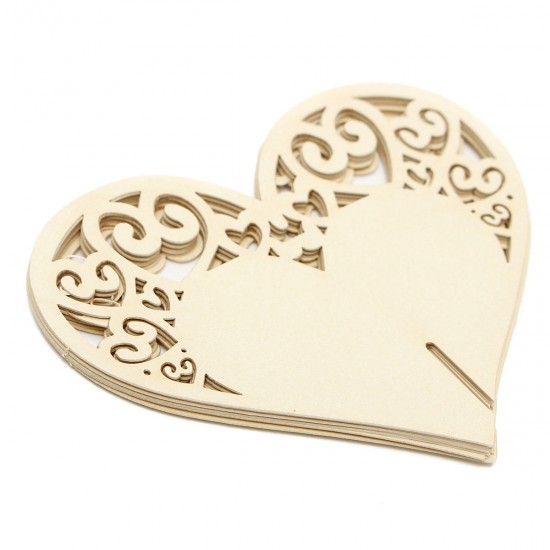 10Pcs Heart Wedding Name Place Cards  Wine Glass Laser Cut Pearlescent Card Party Accessories