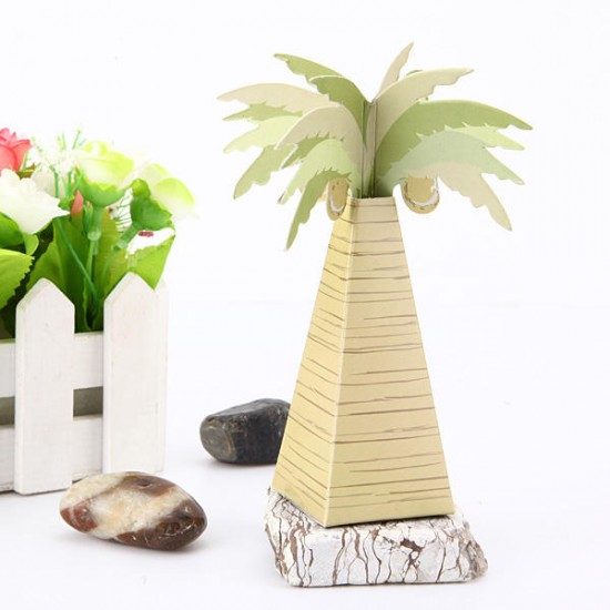 10pcs Artificial Coconut Tree Paper Candy Box Wedding Gift Accessories