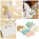 20Pcs Butterfly Wedding Name Place Cards Wine Glass Laser Cut Pearlescent Card Party Accessories