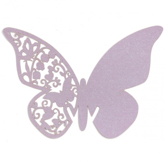 20Pcs Butterfly Wedding Name Place Cards Wine Glass Laser Cut Pearlescent Card Party Accessories