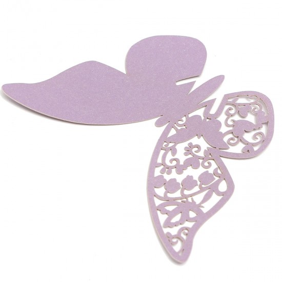 20Pcs Butterfly Wedding Name Place Cards Wine Glass Laser Cut Pearlescent Card Party Accessories