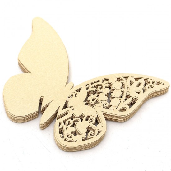 20Pcs Butterfly Wedding Name Place Cards Wine Glass Laser Cut Pearlescent Card Party Accessories