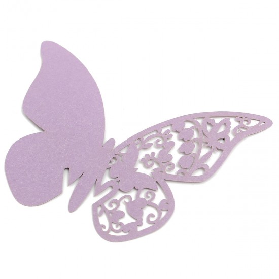 20Pcs Butterfly Wedding Name Place Cards Wine Glass Laser Cut Pearlescent Card Party Accessories