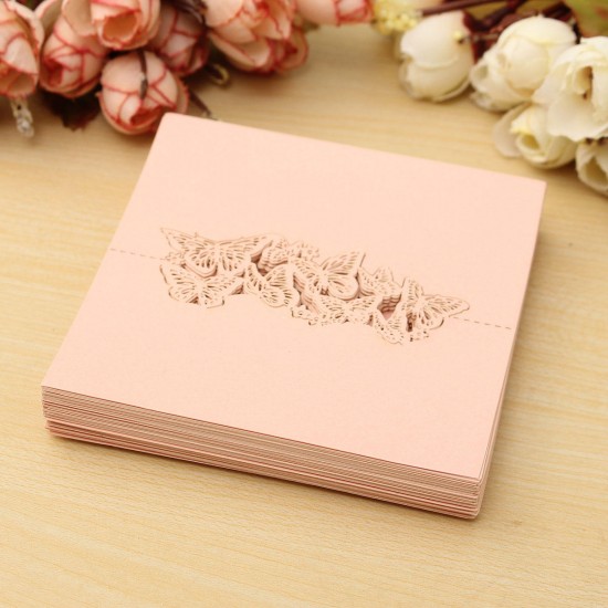 50Pcs Laser Cut Butterfly Hollow Out Paper Table Place Name Seat Card Wedding Party Accessories