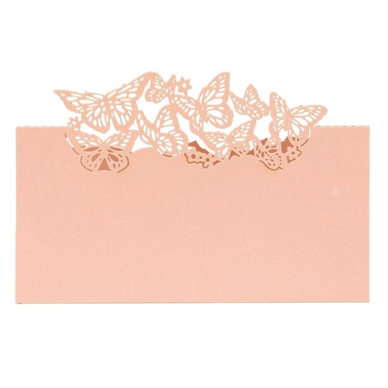 50Pcs Laser Cut Butterfly Hollow Out Paper Table Place Name Seat Card Wedding Party Accessories