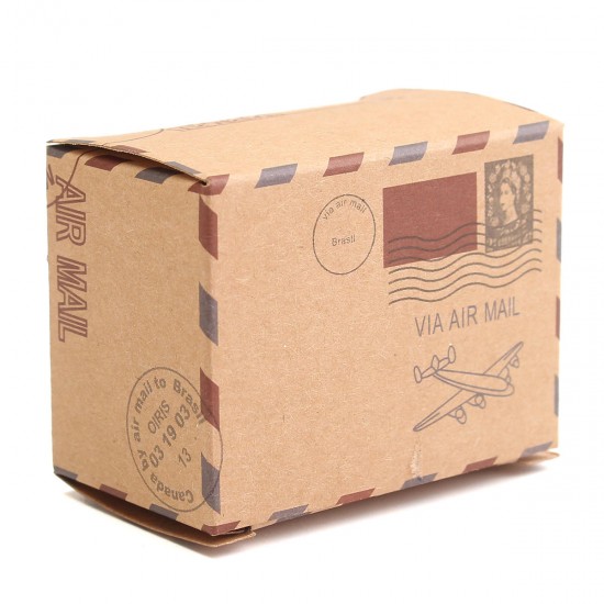 50pcs Kraft Paper Box Airplane Mail Candy Box Rustic Wedding Favors Shabby Vintage Gift Packing Bags